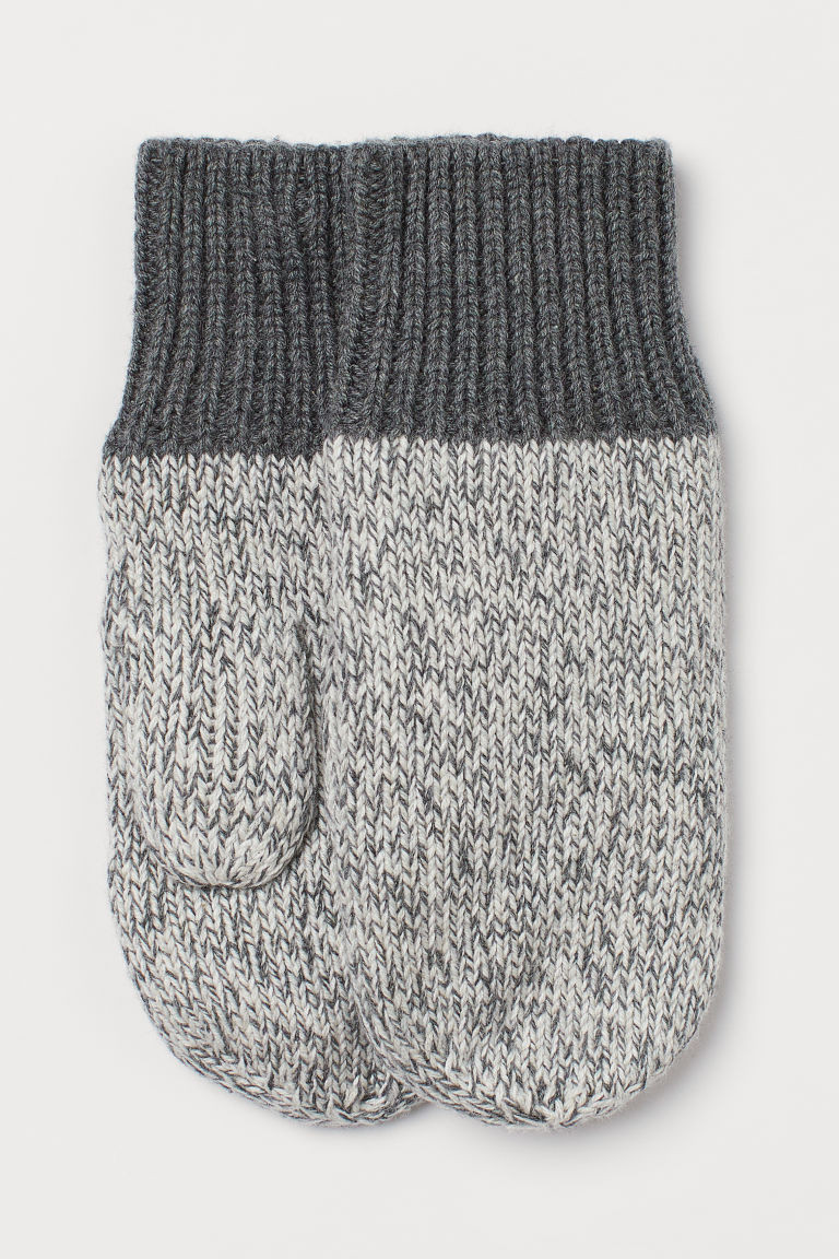 H & M - Knit Mittens - Gray | H&M (US + CA)