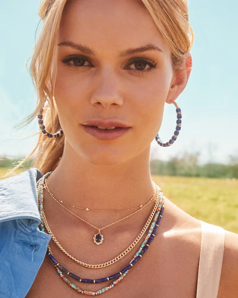 Piper Gold Pendant Necklace in Blue Lapis | Kendra Scott