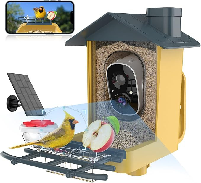 Bird Feeder with Camera - Smart Bird Feeder Camera with AI Identify Bird Species, Auto Record Bir... | Amazon (US)