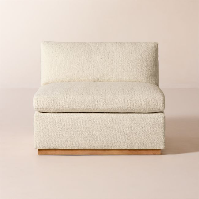 Stormo Ivory Boucle Armless Chair | CB2