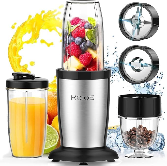 KOIOS 900W Bullet Personal Blender for Shakes and Smoothies, 11 Pieces Countertop Blender and Gri... | Amazon (US)
