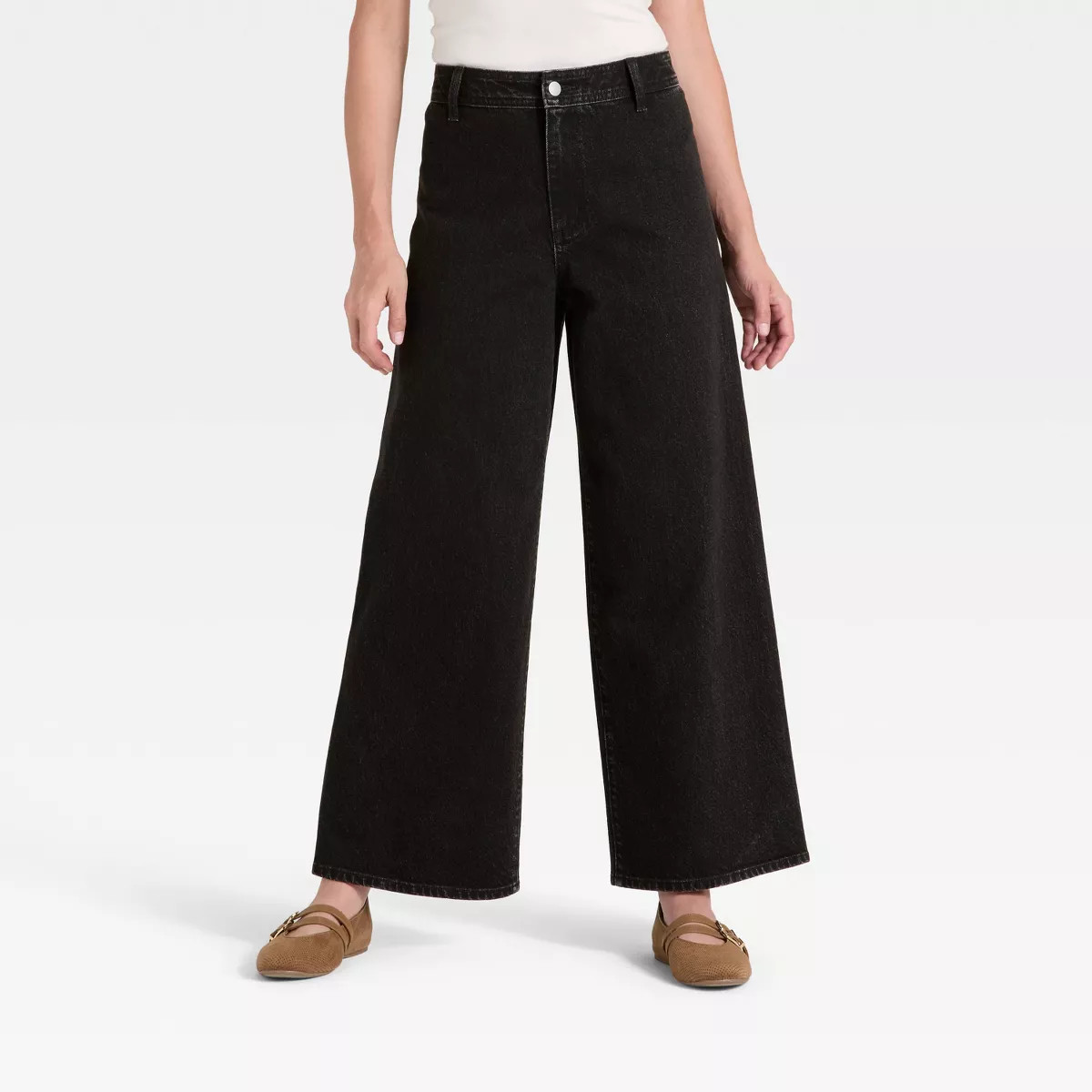 Women's High-Rise Sailor Wide Leg Ankle Jeans - Universal Thread™ Black | Target