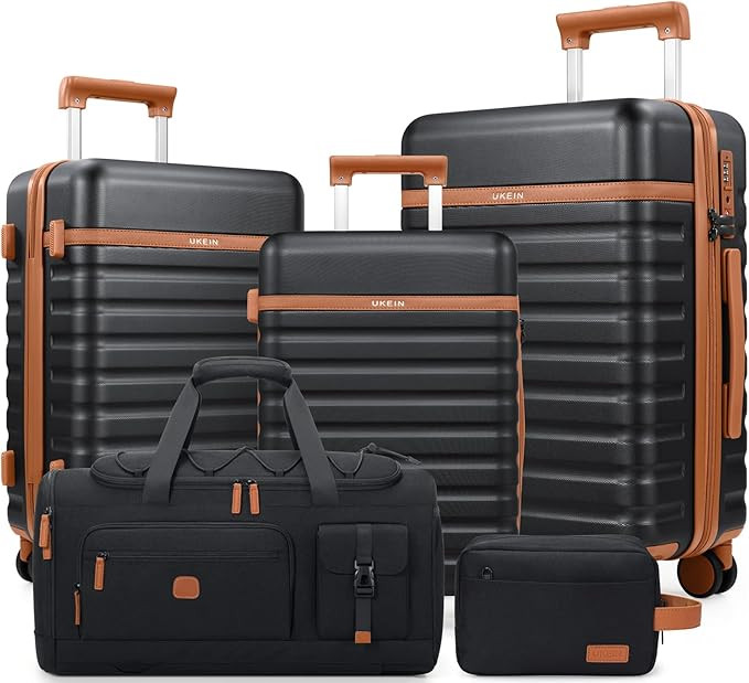 Luggage Sets 5 Piece, Carry On Luggage 20In With Spinner Wheels, Hardside Suitcase Set with TSA L... | Amazon (US)
