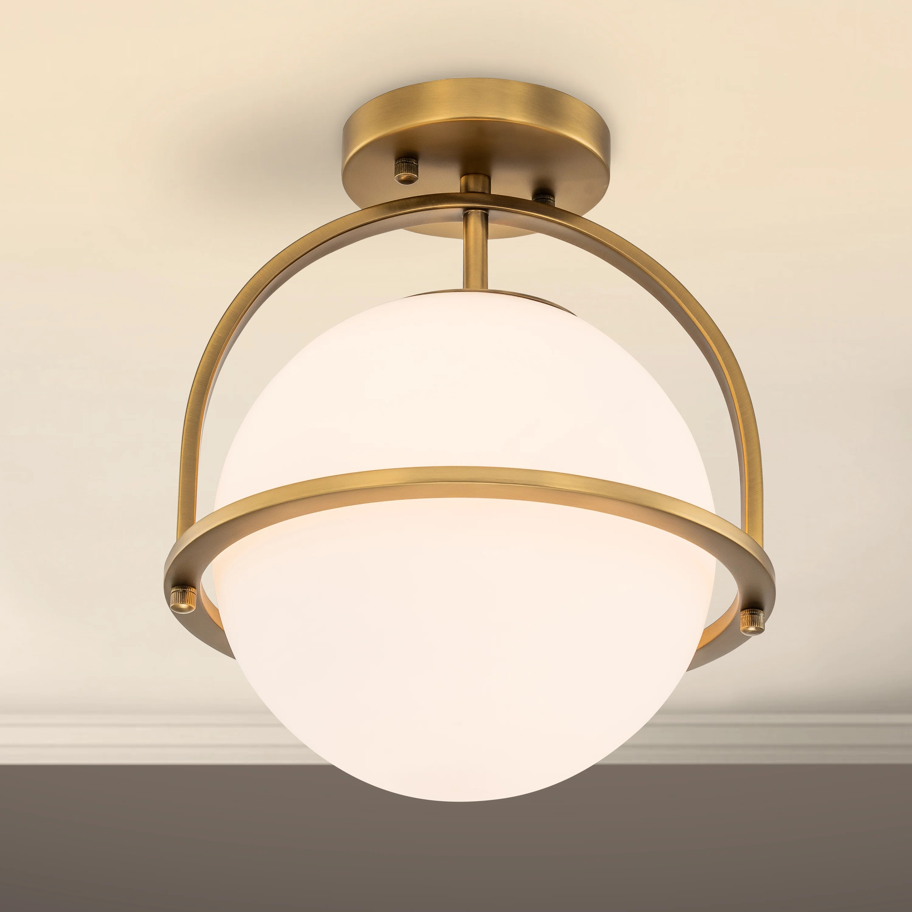 Grundy Glass Semi Flush Mount | Wayfair North America