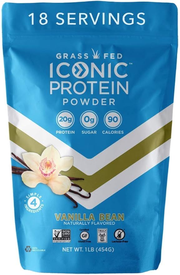 Iconic Protein Powder, Vanilla Bean - Sugar Free, Low Carb Protein Powder - Lactose Free, Gluten ... | Amazon (US)