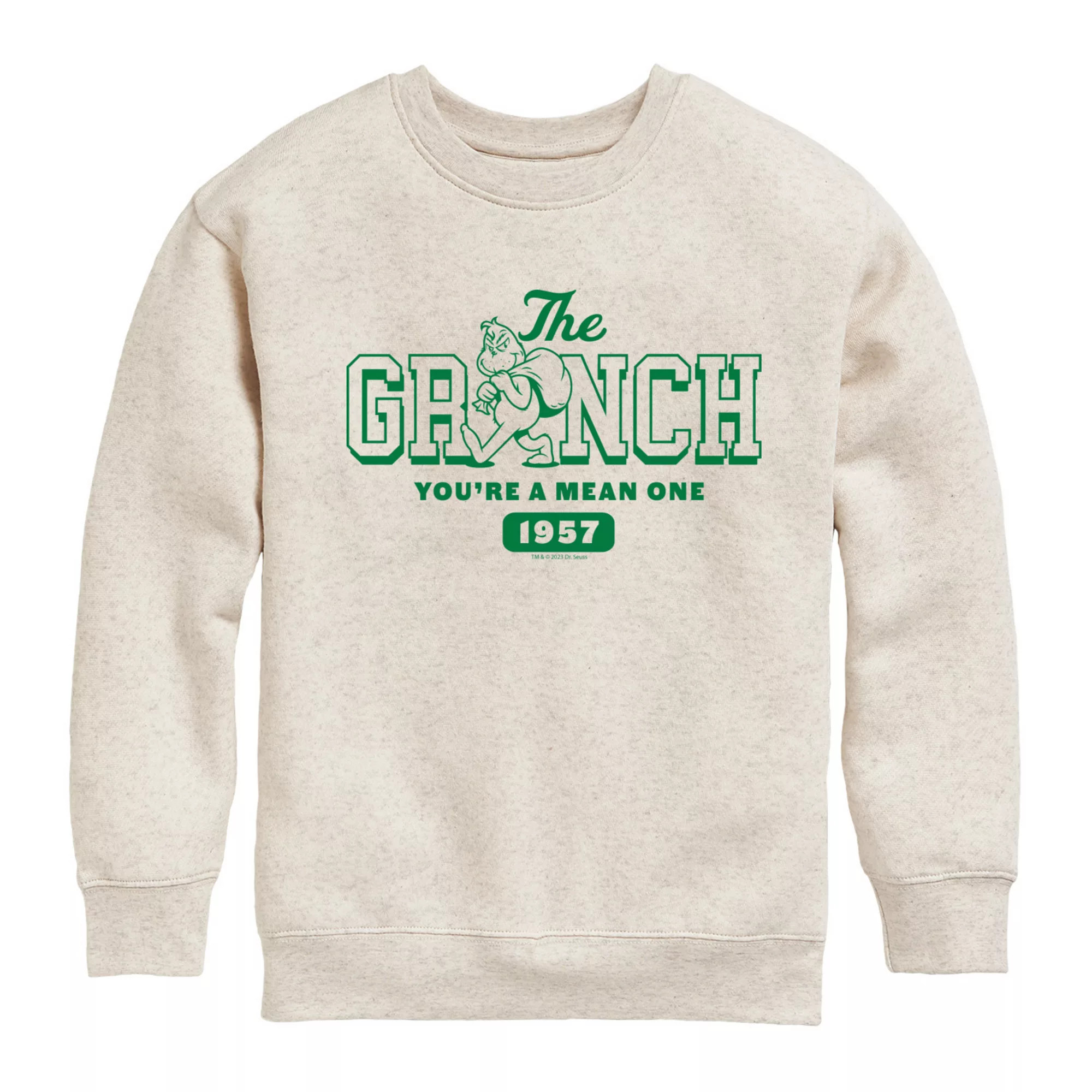 Girls Dr. Seuss The Grinch You're A Mean One Christmas Crew Fleece Sweatshirt | Kohl's