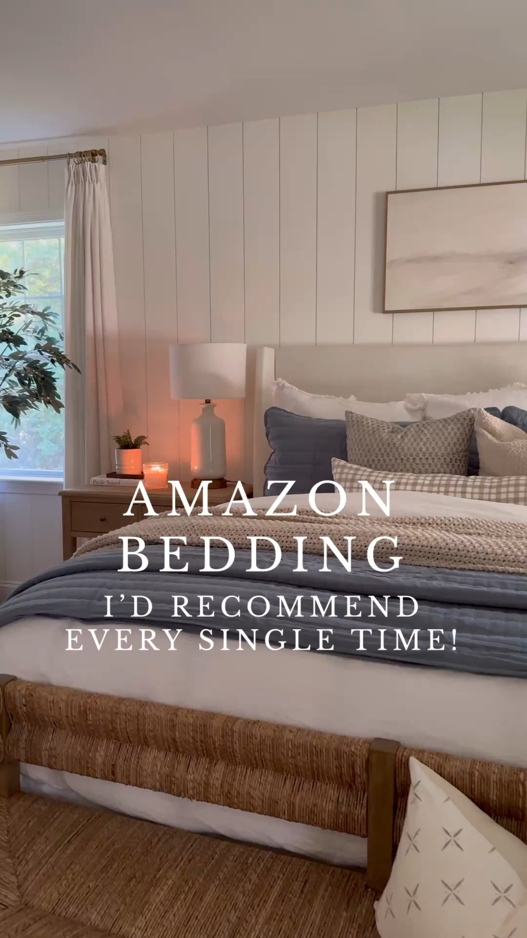 A cozy and welcoming coastal  bedroom 🤍 This bedding has the prettiest pattern—and it’s such a great price point! It comes in several color options and washes well.

#LTKHome