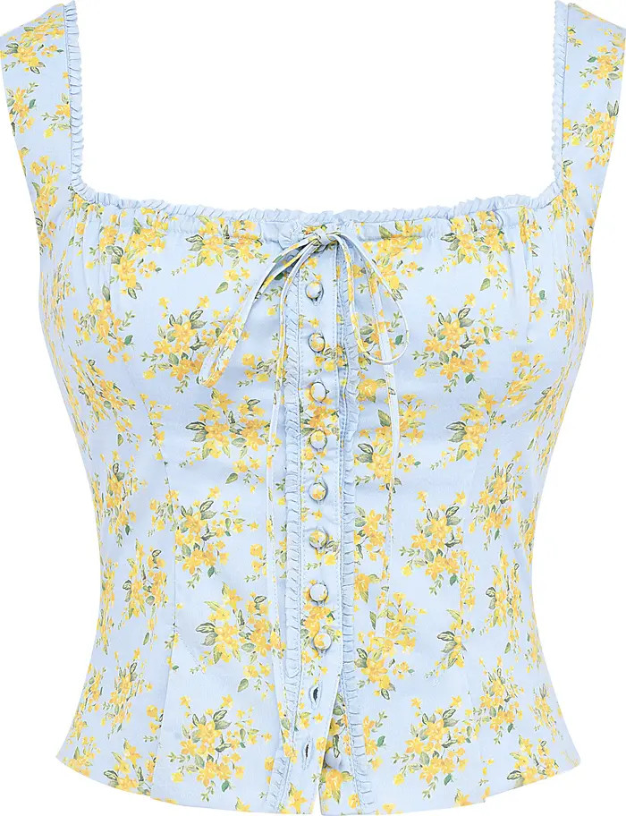 HOUSE OF CB Juana Broderie Anglaise Corset Top | Nordstrom | Nordstrom