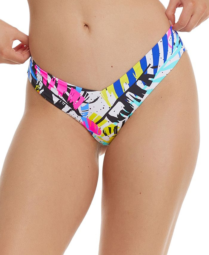 Juniors' Leaf Print Cheeky Bikini Bottoms | Macys (US)