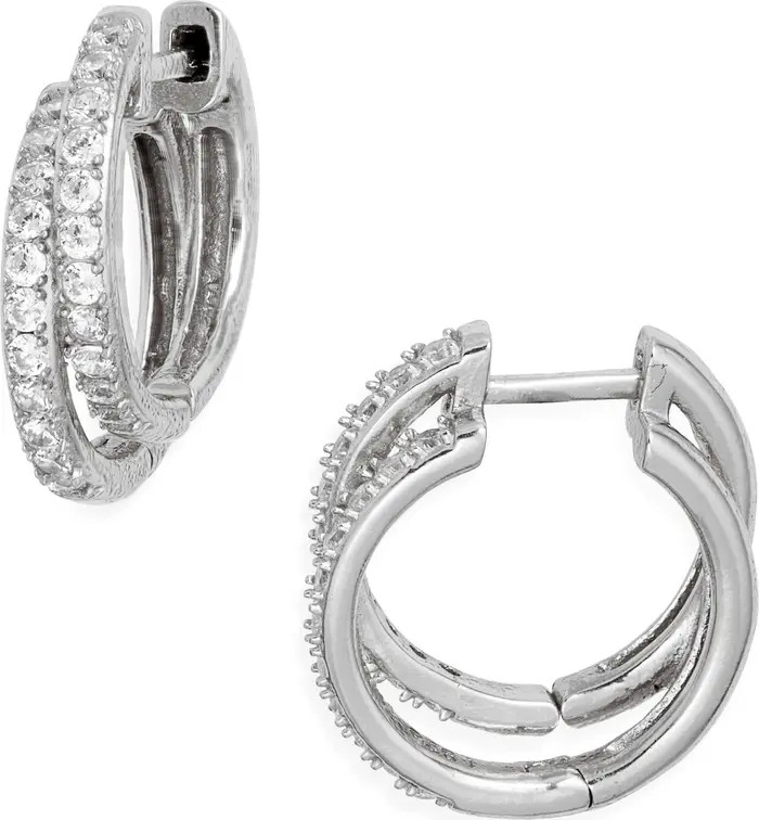 Cubic Zirconia Double Hoop Earrings | Nordstrom