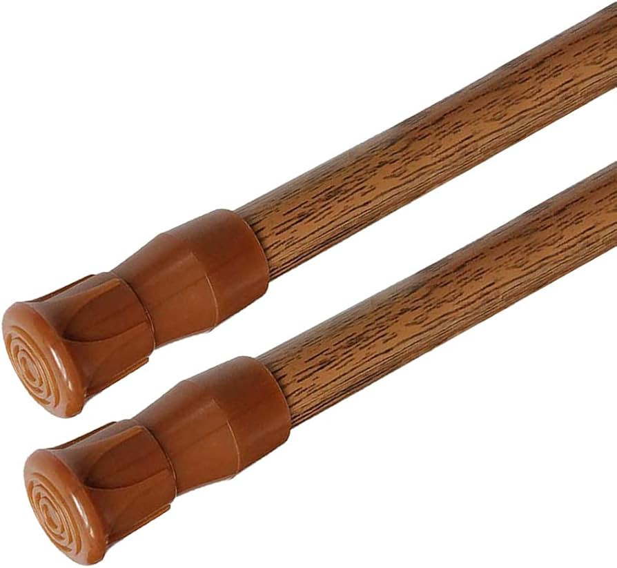 AIZESI Spring Tension Curtain Rods Short Tension Rod (Wood, 16" to 28"-2Pcs, Optimum Scope of App... | Amazon (US)