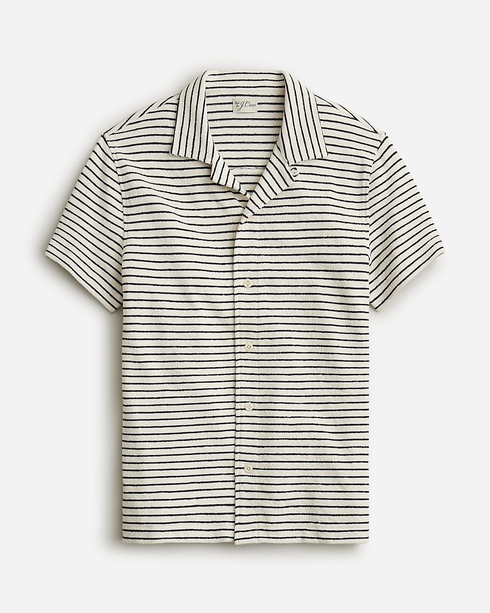Textured camp-collar sweater-tee in stripe | J.Crew US