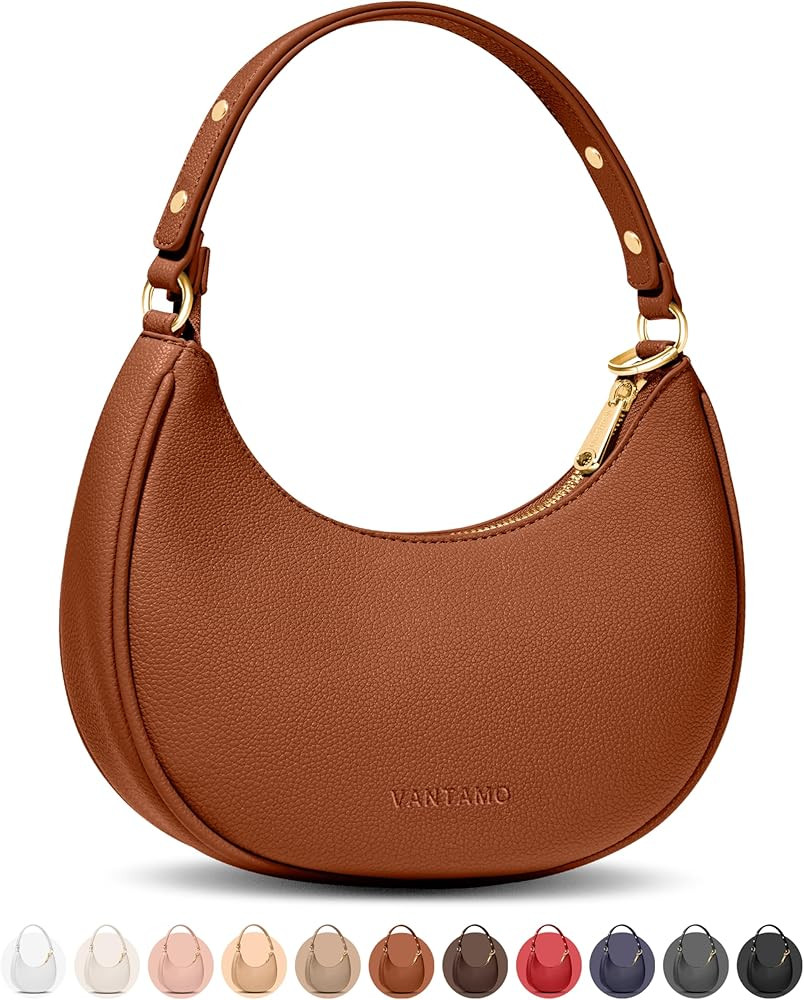 Vantamo Crescent Bags For Women with RFID Protection, Half Moon Clutch Purses for Women with Anti... | Amazon (US)