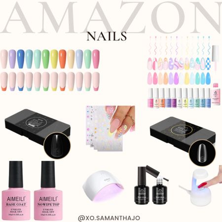 Amazon diy nails - diy gel x nails - gel nails - spring nail Inspo - spring gel colors - gel x nails - nail tips - nails at home - at home nails - diy manicure- no wipe gel top coat nail designs 

#LTKunder50 #LTKbeauty #LTKunder100