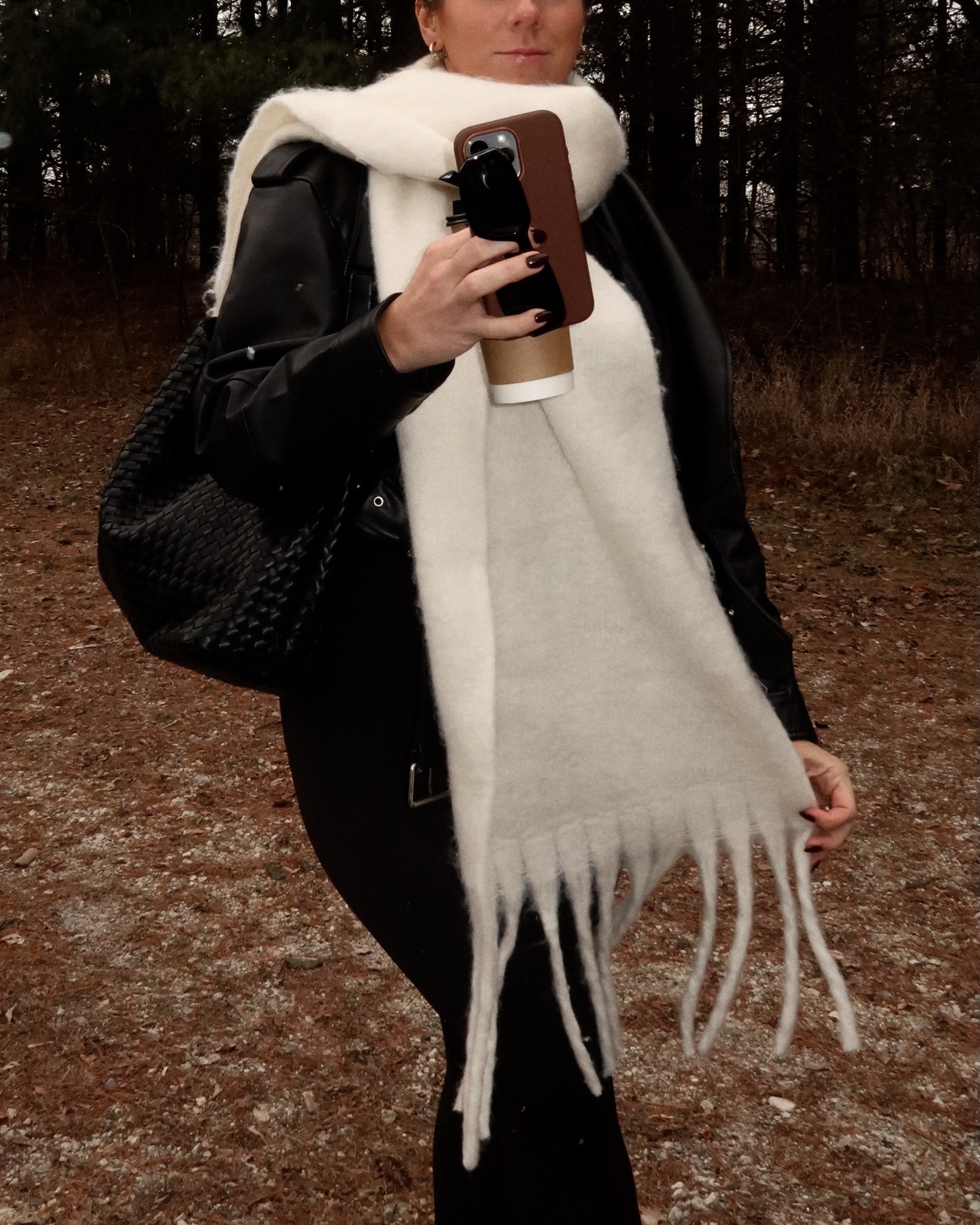 My little snow day Pinterest inspired outfit! A leather jacket is a STAPLE piece in your closet! This outfit is literally leggings, a long sleeve top, socks and boots... but looks so elevated because of the leather jacket! I linked mine here from Amazon

#pinterestoutfit #winteroutfit #scarfoutfit #milwaukeewi 

 #LTKSeasonal #LTKFindsUnder100 #LTKStyleTip