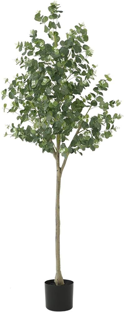 Apeair Artificial Eucalyptus Tree, Tall 6 Feet Faux Potted Silk Green Leaves Tree with Planter, L... | Amazon (US)
