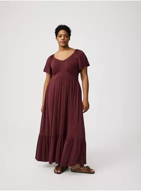 Maxi Flutter-Sleeve Tiered Dress | Torrid (US & Canada)