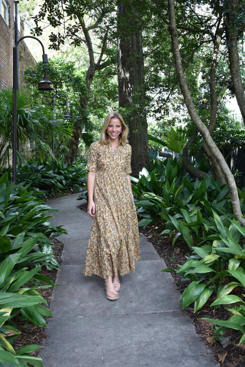 Grace Maxi Dress Caramel Vine | Madison Mathews