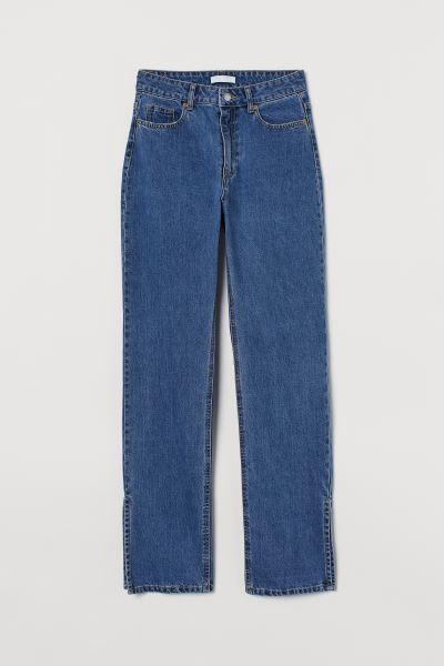 Straight High Split Jeans | H&M (UK, MY, IN, SG, PH, TW, HK)