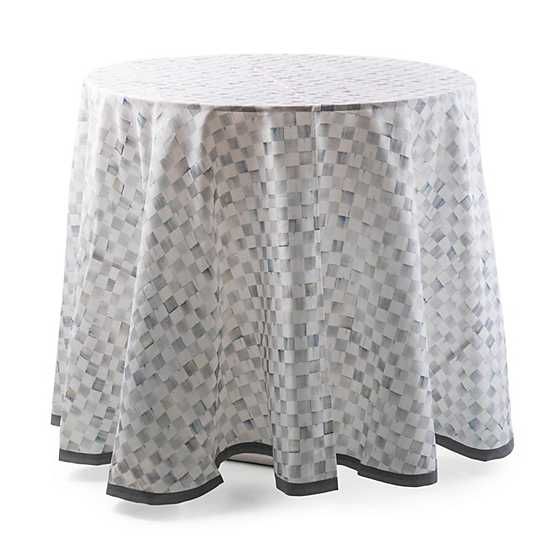 Sterling Check 90" Round Tablecloth | MacKenzie-Childs