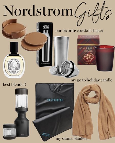 Kat Jamieson shares her favorite gifts from Nordstrom. Holiday gift guide, gifts, candle, scarf, perfume, coaster, sauna blanket, blender, cocktail shaker. Christmas, holidays. 

#LTKCyberWeek #LTKGiftGuide #LTKHoliday