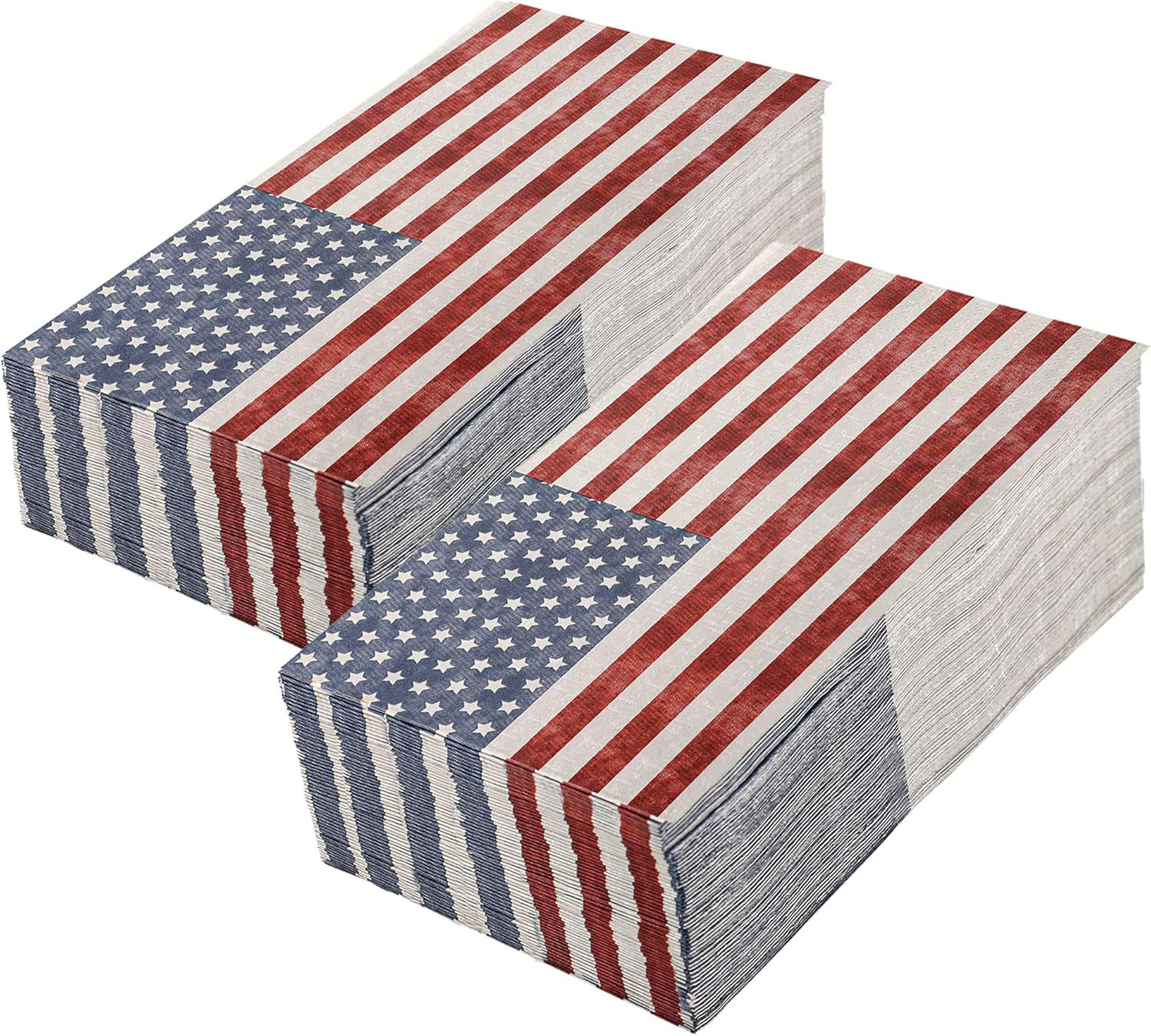 50 Pieces Patriotic Guest Napkins American Flag 3-Ply Disposable Paper Napkins 4th of July Hand T... | Amazon (US)
