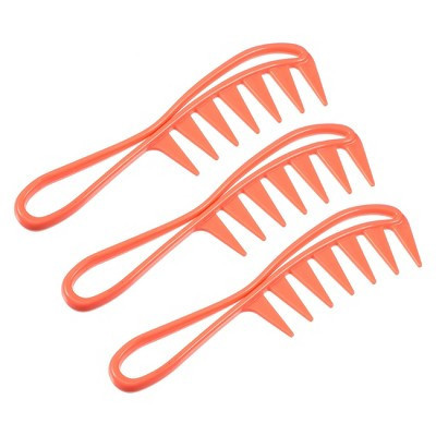 Unique Bargains Anti Static Hair Comb Wide Tooth for Thick Curly Hair Hair Care Detangling Comb For Wet and Dry Pink Orange 3 Pcs | Target