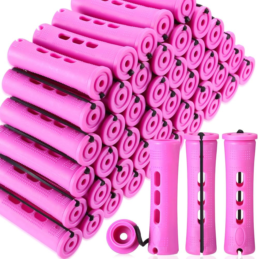 WILLBOND 60 Pcs Perm Rods Natural Long Short Hair Perm Rods with Elastic Rubber Band Non Slip Pla... | Amazon (US)