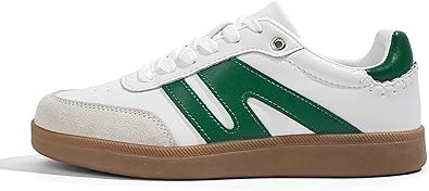 LUCKY STEP Women Classic Retro Gum Sole Fashion Sneakers Casual Tennis Skate Shoe Genuine Leather... | Amazon (US)
