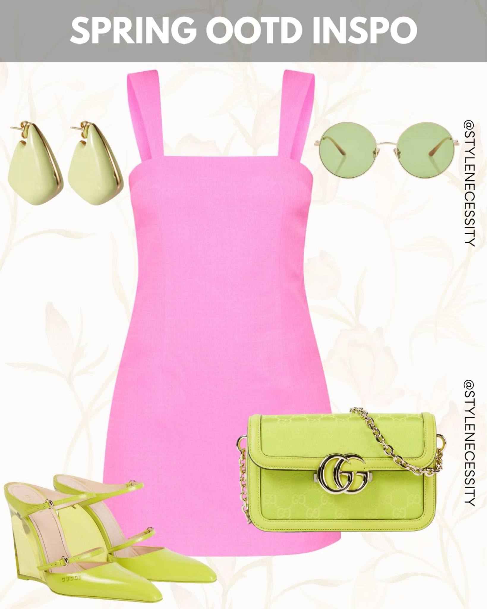 Serving up bold and bright spring OOTD inspo with this pink + chartreuse color combo that’s giving main character energy. 🌸

This structured mini dress paired with Gucci wedges and a matching bag is my go-to for a spring brunch, rooftop cocktails, or just turning heads. ✨

The green accessories pop perfectly against the pink, and I’m obsessed with how fresh and playful this whole look feels! Trust me—color blocking is the mood this season. 🌸🍃

#LTKspring #LTKstyletip #LTKfashion #LTKseasonal #LTKunder100 #LTKaccessories #LTKdesignerdupes #LTKtrendalert #LTKstyleinspo #LTKbrunchstyle #LTKeuropevibes #LTKpinkpop #LTKeditorial #LTKwomensfashion

#LTKpartywear #LTKspring #LTKuk