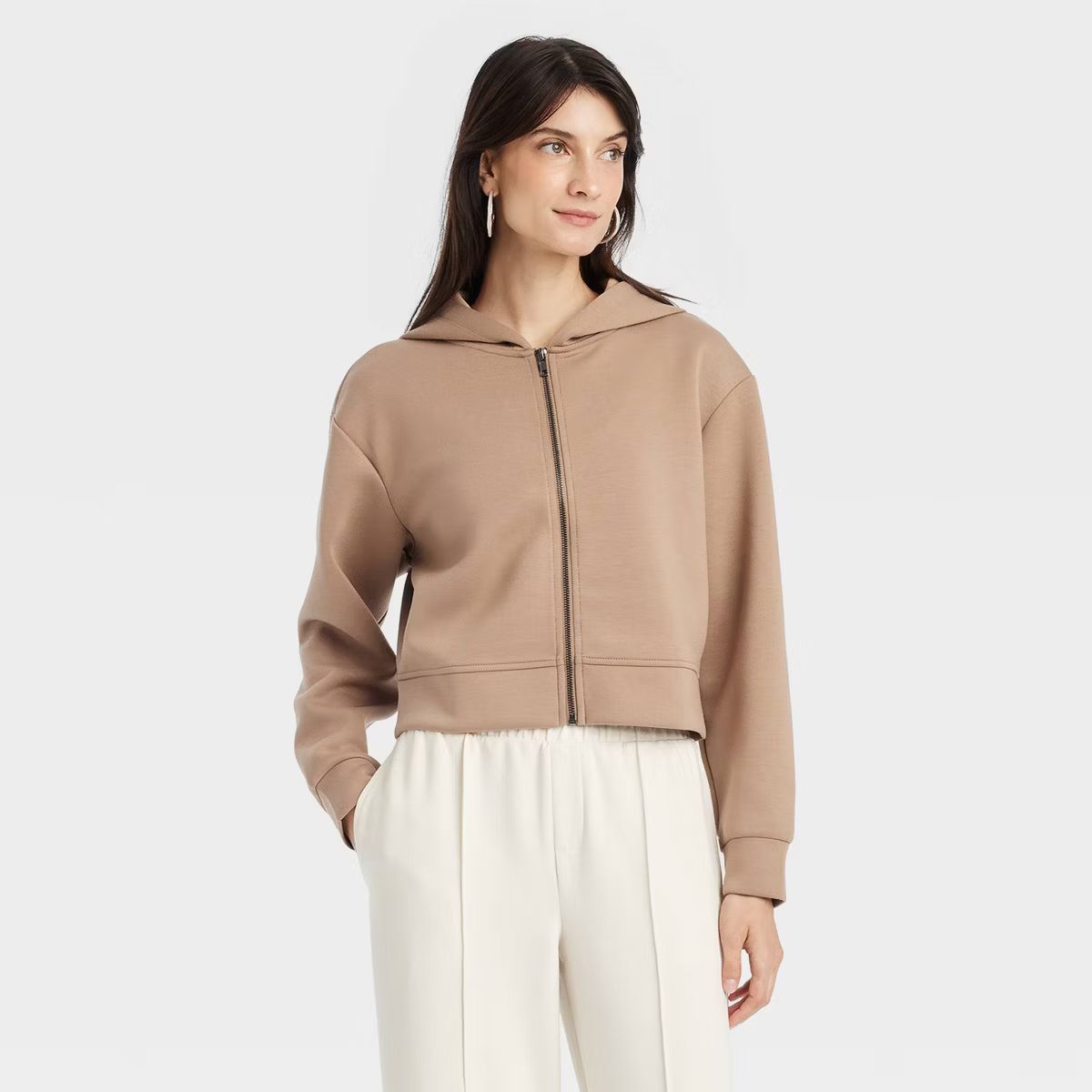 Women's Double Knit Zip Hoodie Sweatshirt - A New Day™ | Target