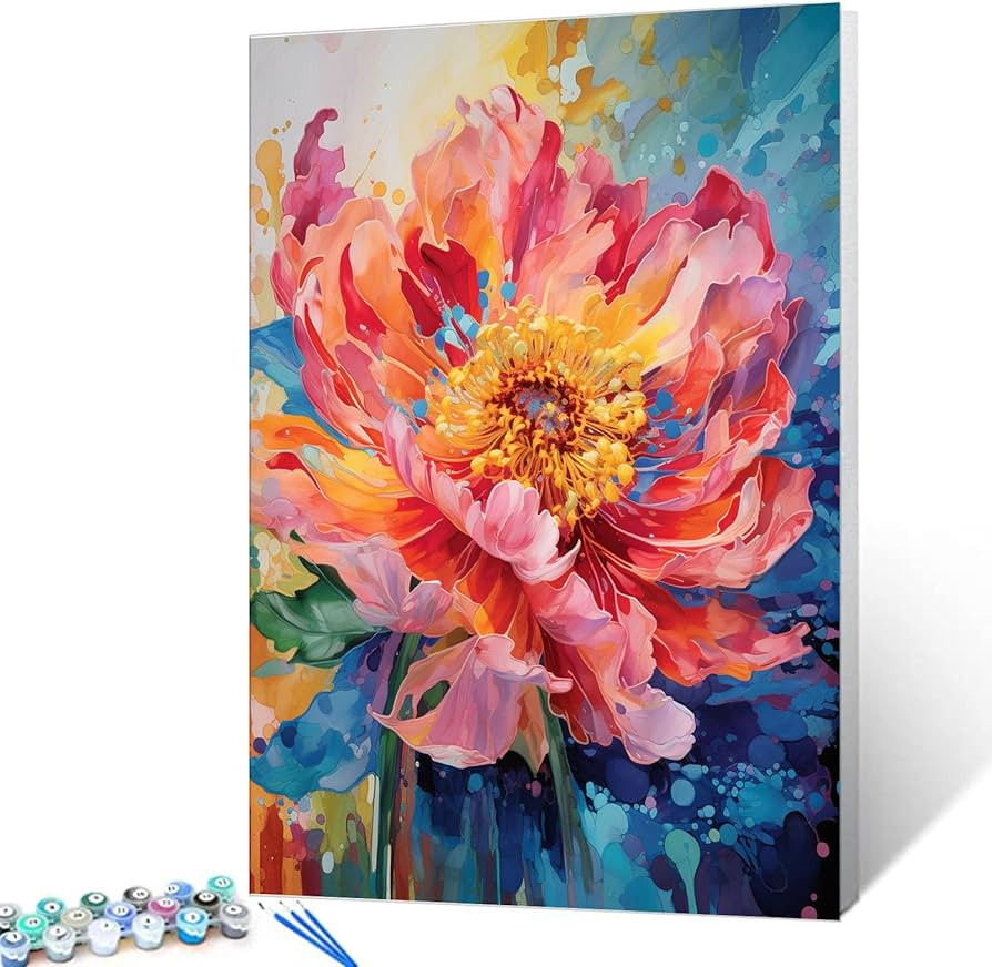 Beautiful Blossom Floral Paint by Number for Adult and Kids Beginner,Pink Petal Canvas Oil Painti... | Amazon (US)