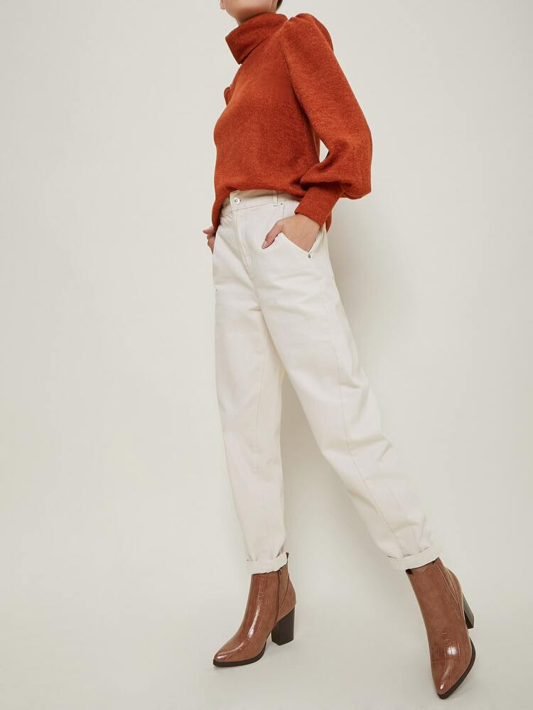 Zip Back Square Toe Mid Heeled Boots | SHEIN