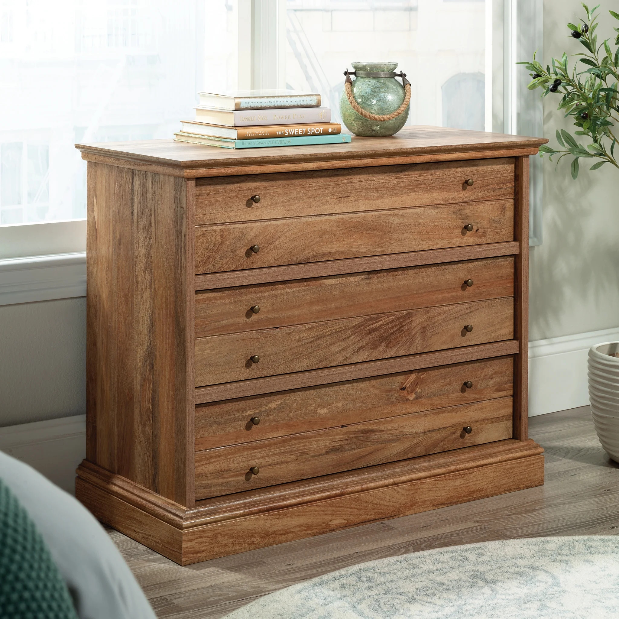 Sauder Barrister Lane 3-Drawer Chest, Sindoori Mango Finish | Walmart (US)