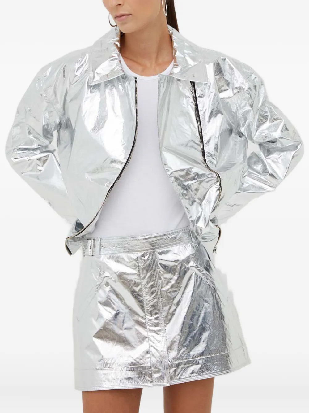 Stine Goya Rockey zip jacket - Silver | Farfetch Global