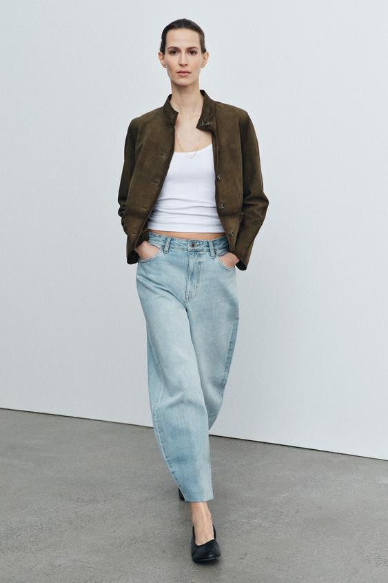 ZW COLLECTION BARREL HIGH-WAIST JEANS | Zara US