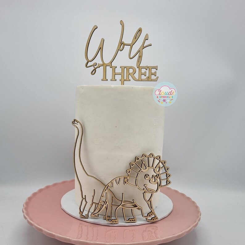 Dinosaur Themed Line Cake Topper Set Customisable - Etsy Canada | Etsy (CAD)