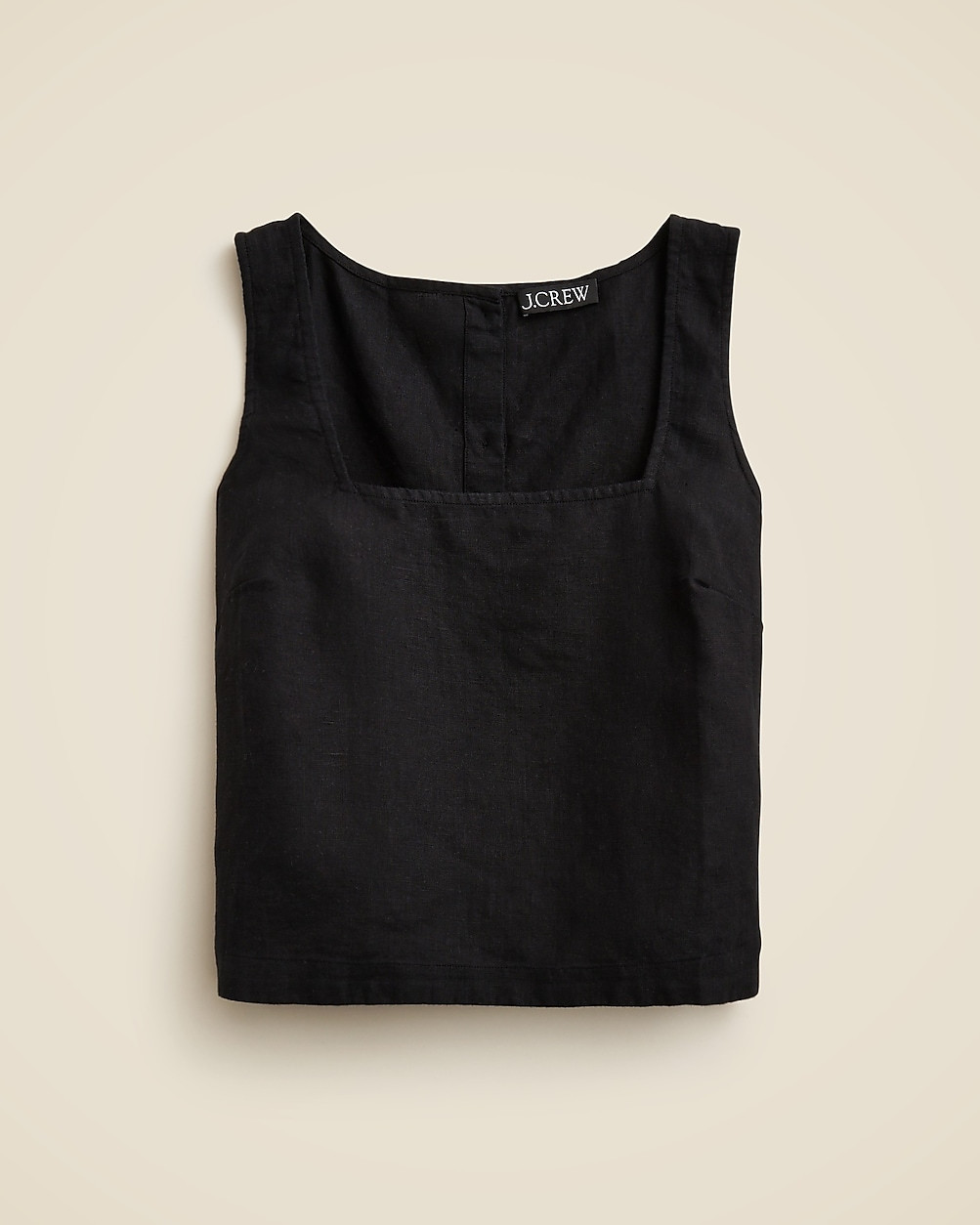 Squareneck button-back top in linen | J. Crew US