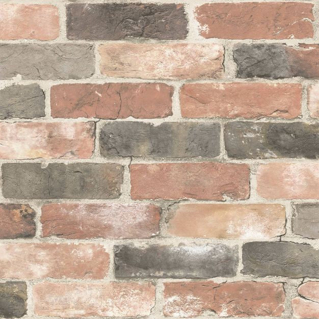NuWallpaper Newport Reclaimed Brick Peel & Stick Wallpaper Craftsmen Brown | Target