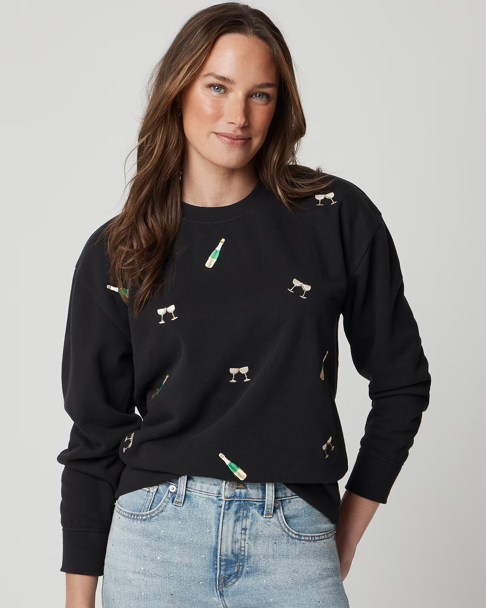 Party drinks embroidered sweatshirt | J.Crew Factory