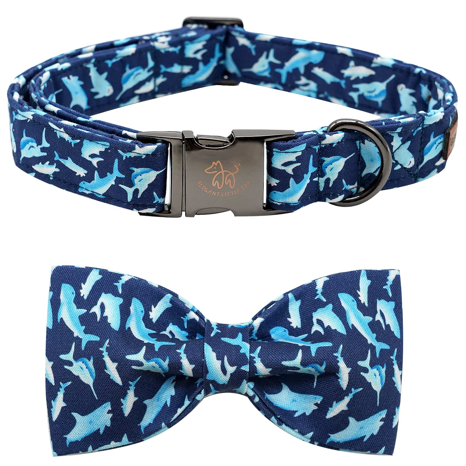 Elegant little tail Dog Collar with Bow, Shark Print Adjustable Dog Collar Cute Bowtie Dog Collar... | Amazon (US)