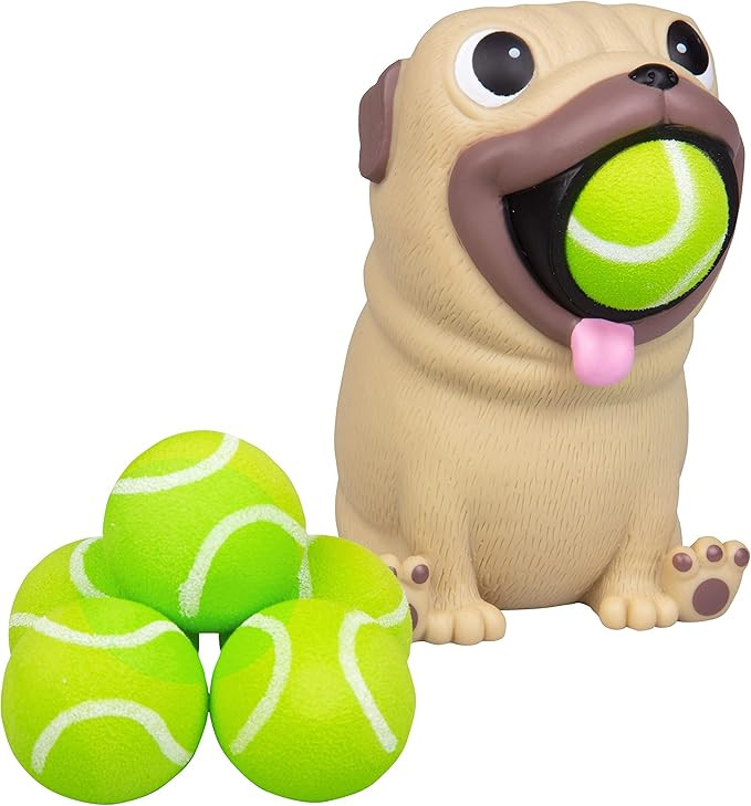 Hog Wild Pug Ball Popper Toy - Includes 4 Soft Foam Balls - Squeeze to Pop Air Powered Balls Up t... | Amazon (US)