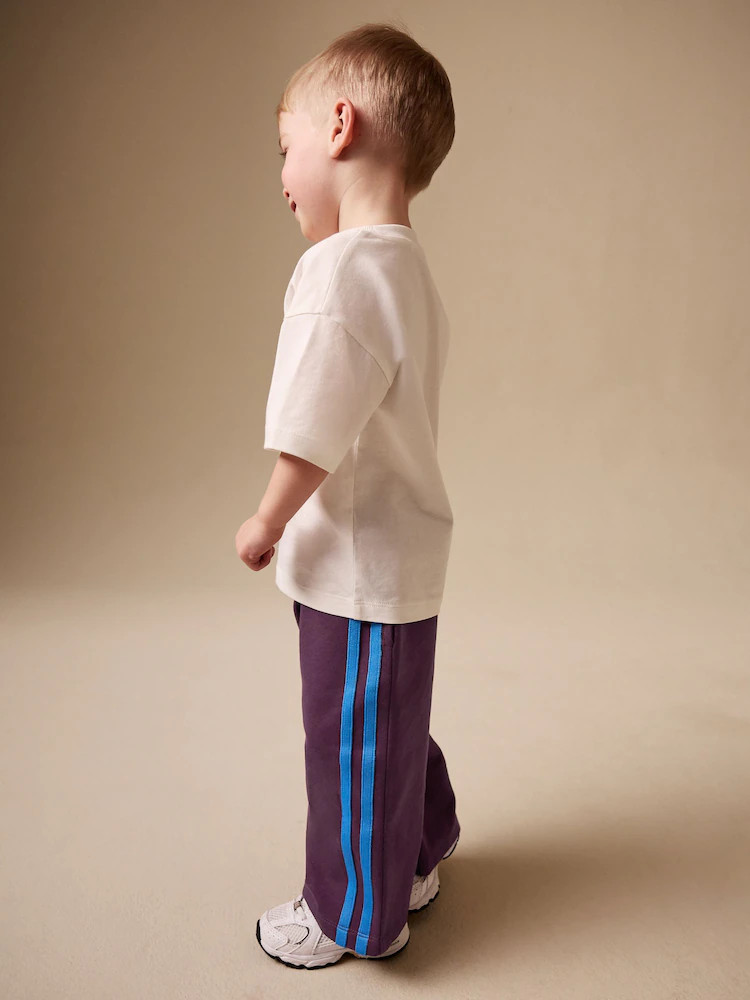 Burgundy Red Wide Leg Side Stripe Joggers (3mths-7yrs) | Next EU