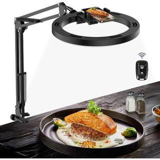 Overhead Camera Mount with 10 LED Selfie Ring Light Stand & Phone Holder for Video Recording, Vlog, TikTok, Live Stream | The Home Depot