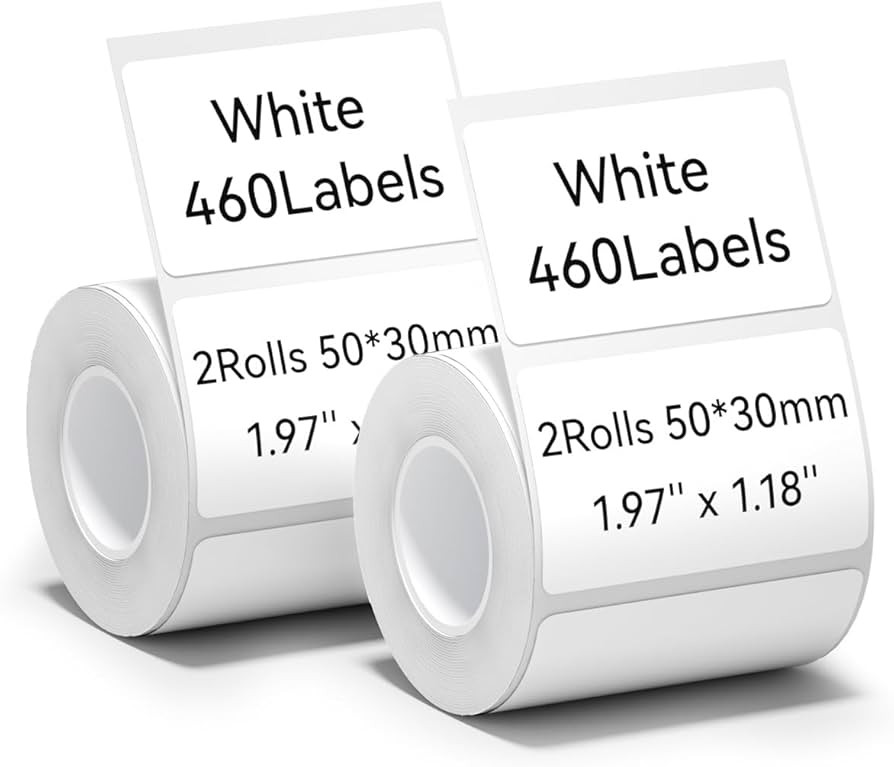 NIIMBOT Thermal Label Maker Paper 50×30 mm White 2Packs for B1 Label Maker | Amazon (US)