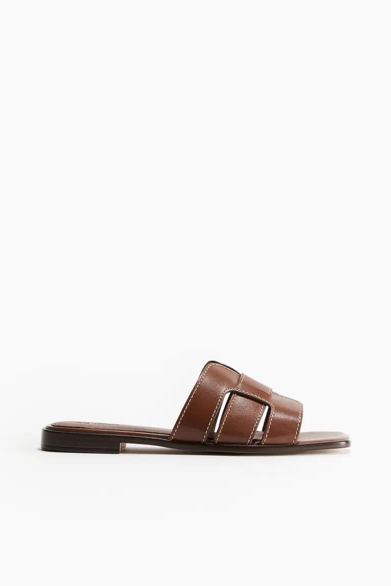 Leather slides | H&M (UK, MY, IN, SG, PH, TW, HK)