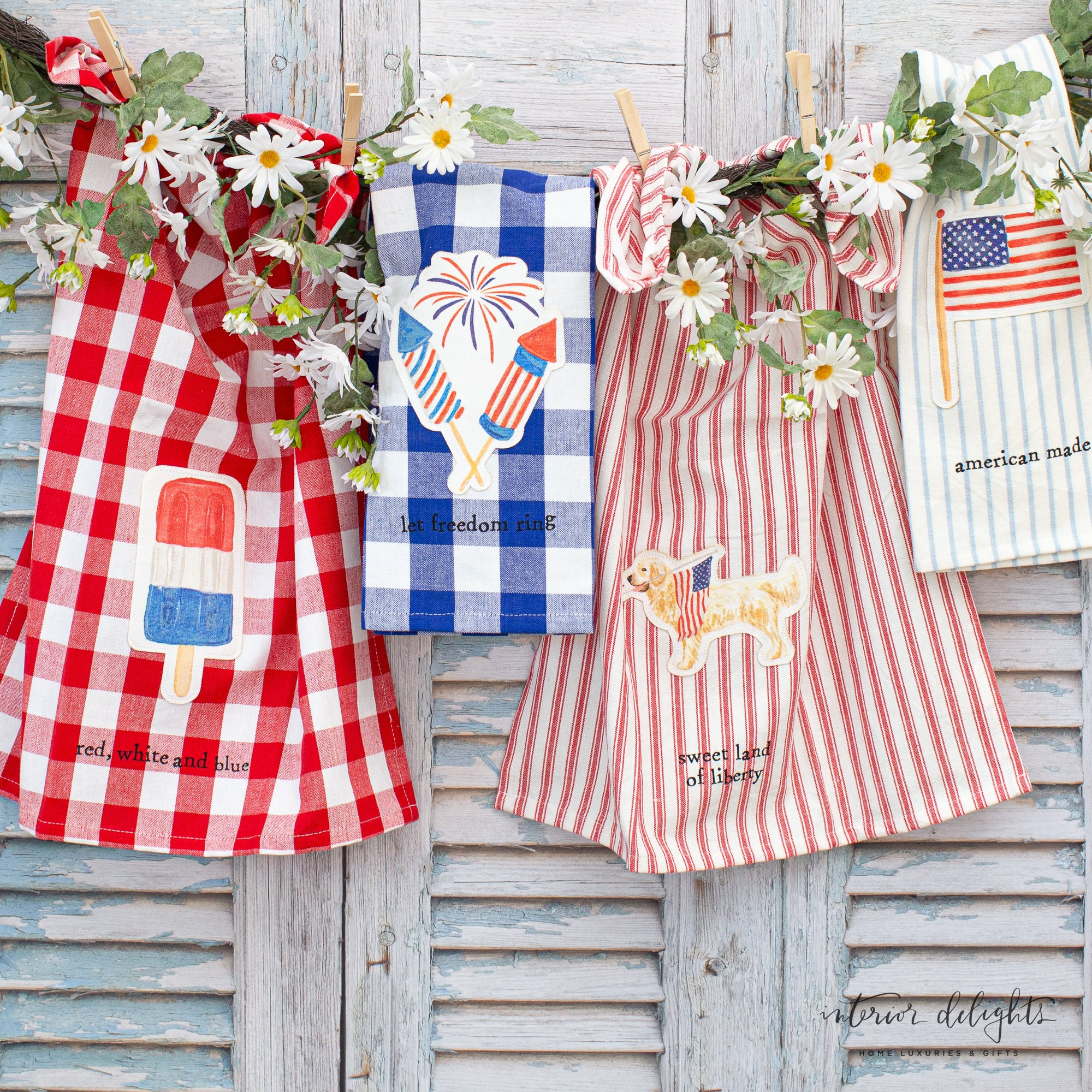 Patriotic Towels- Choose From 4 Styles or Set of 4 | Interior Delights