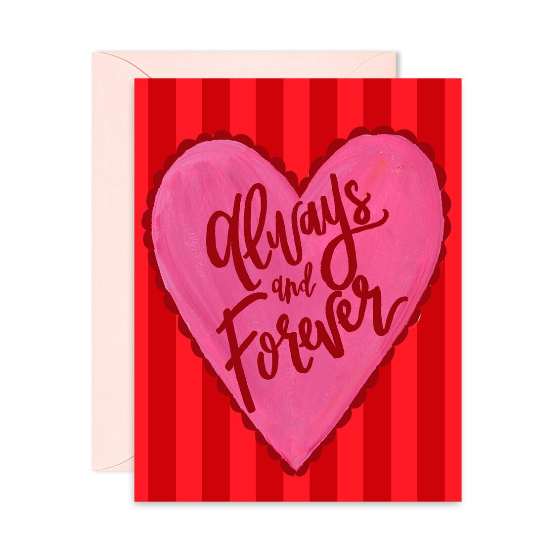 General/friendship Greeting Cards Always and Forever Love Wedding Anniversary Single Card A-2 - E... | Etsy (US)