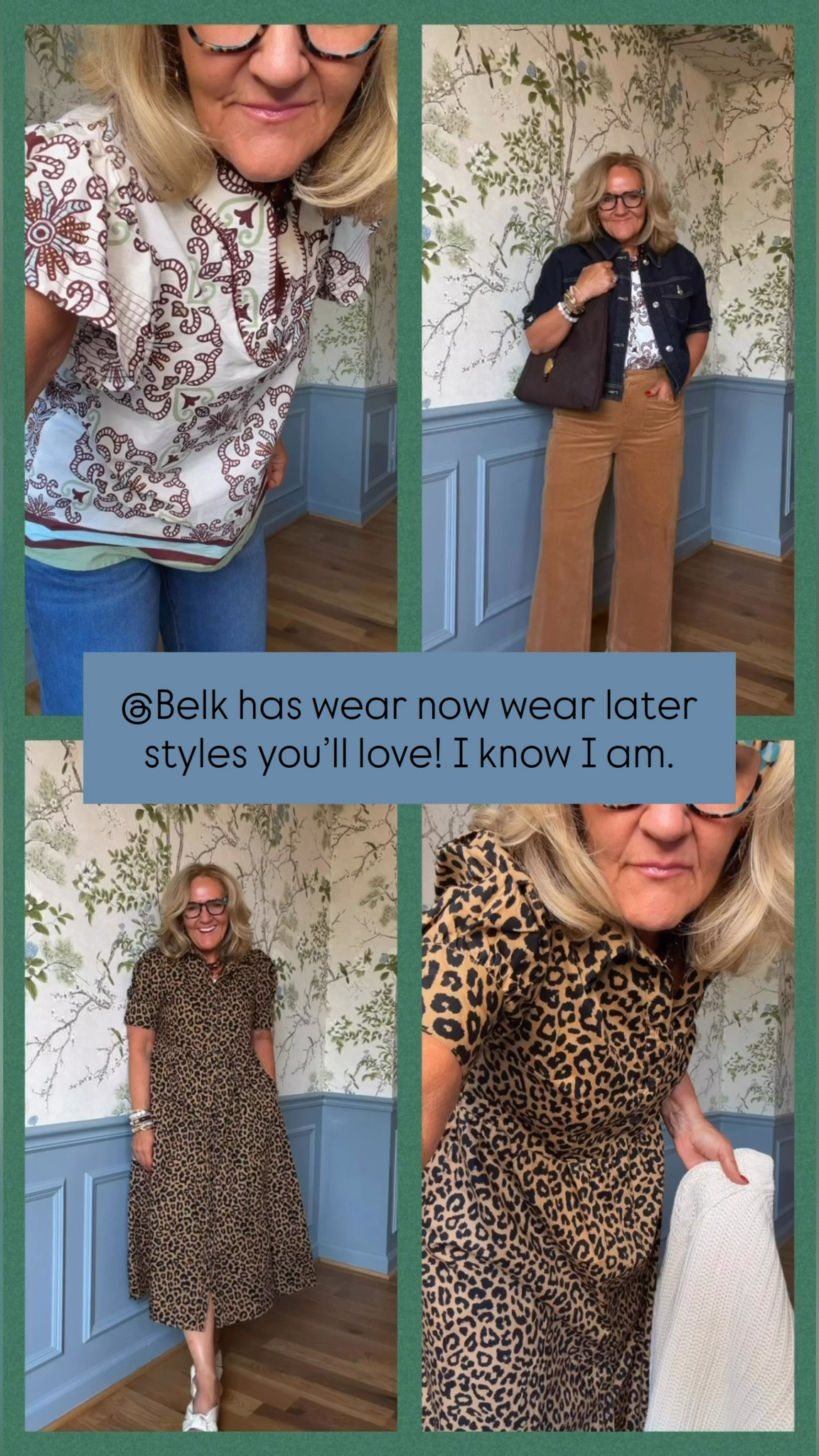 Wear now wear later pieces!!! 
Leopard dress is a small but only size down if you have a small smaller chest
Corduroy’s and jacket all true to size

#LTKSaleAlert #LTKOver40 #LTKPetite