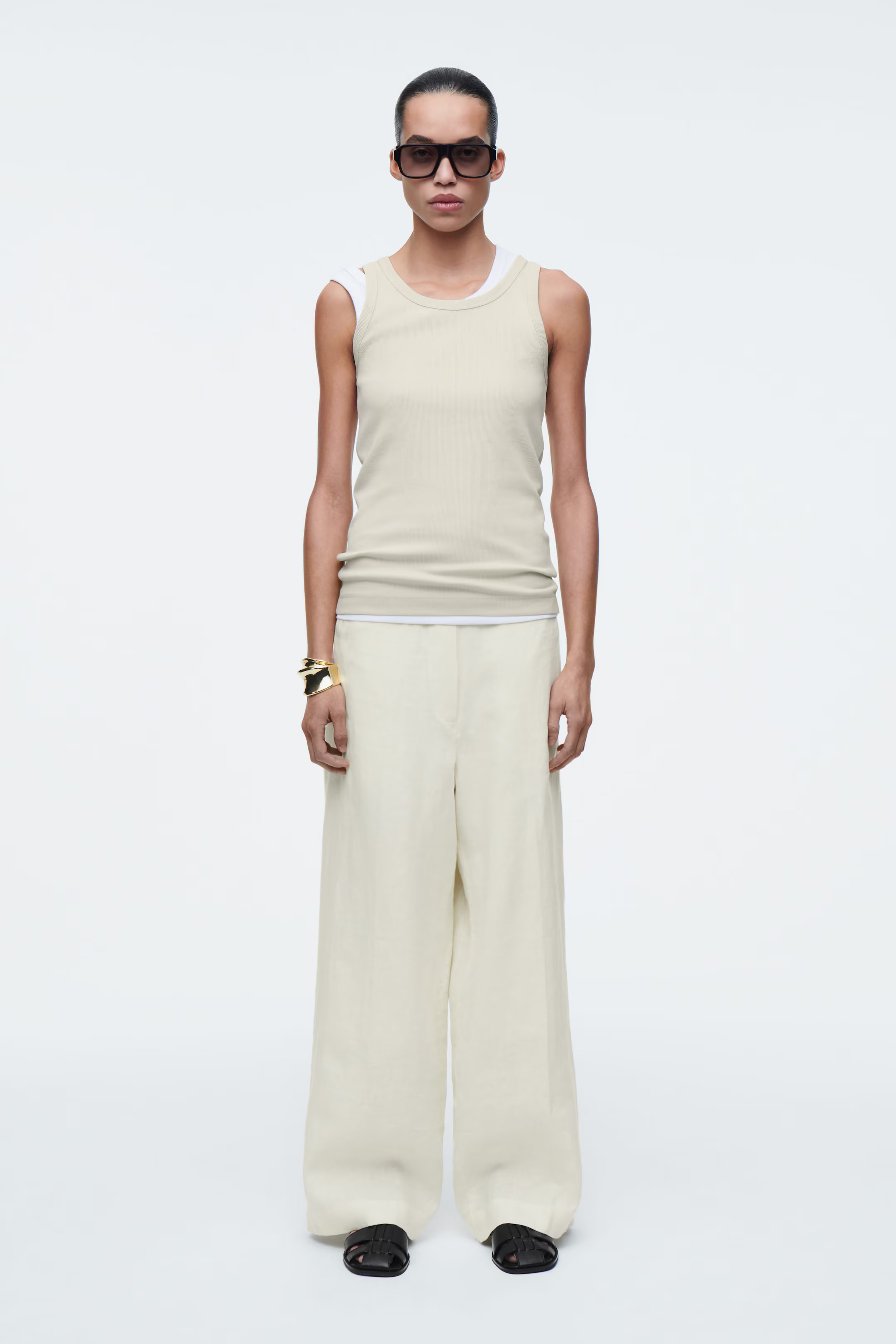 STRAIGHT-LEG TAILORED LINEN TROUSERS - BUTTER YELLOW | COS (EU)